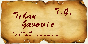 Tihan Gavović vizit kartica